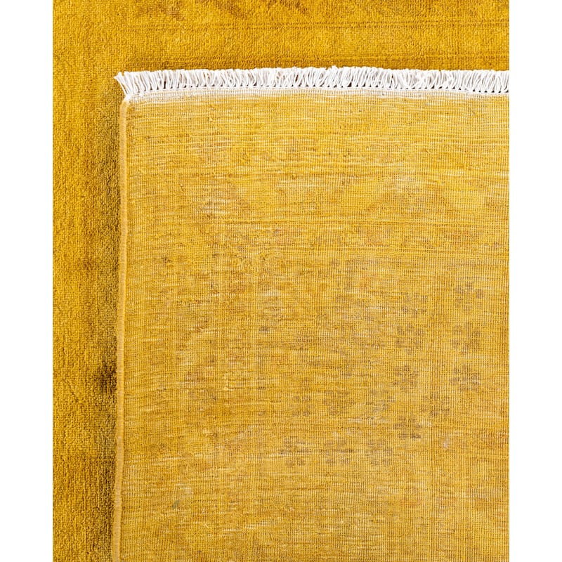 Overdyed One-of-a-Kind Hand-Knotted Area Rug - Yellow - 8' 2" x 10' 4"