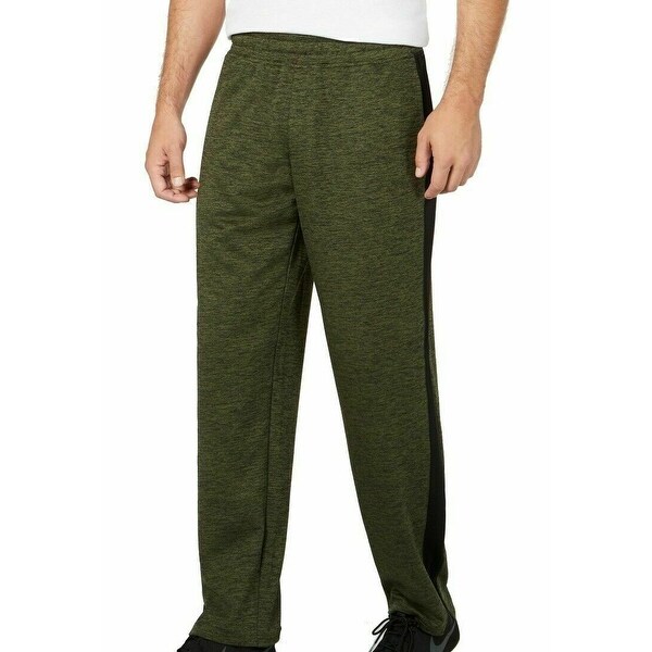 Ideology Mens Track Pant Green Large L Spacedye Side-Stripe Open-Hem. Opens flyout.
