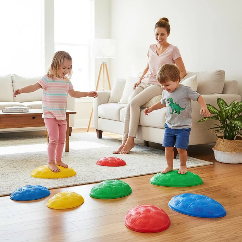 Gymax 8 PCS Stepping Stones for Kids Non-Slip Toddler Stepping Stones