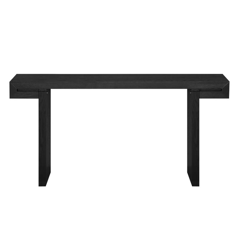 60" Rustic Farmhouse Console Table, Solid Wood Entryway Sofa Side Table for Living Room, Hallway