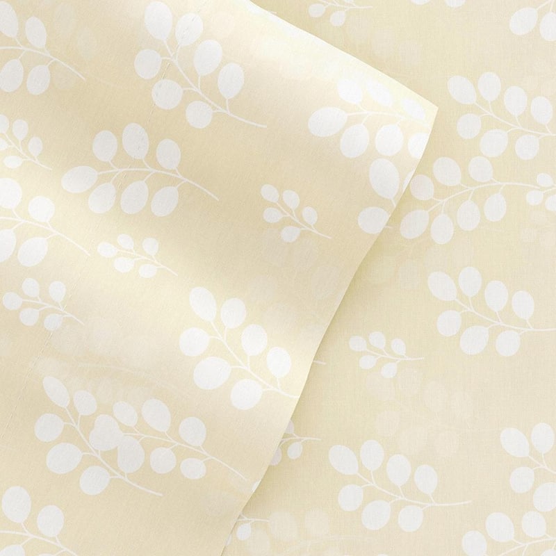 Becky Cameron 4-piece Deep Pocket Wheat Pattern Bed Sheet Set - California King - Yellow