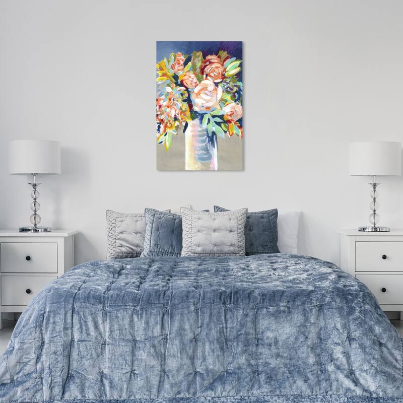 Wynwood Studio Canvas Floral and Botanical Vitale Small Orange and Modern & Contemporary Wall Art Canvas Print - 36 x 24