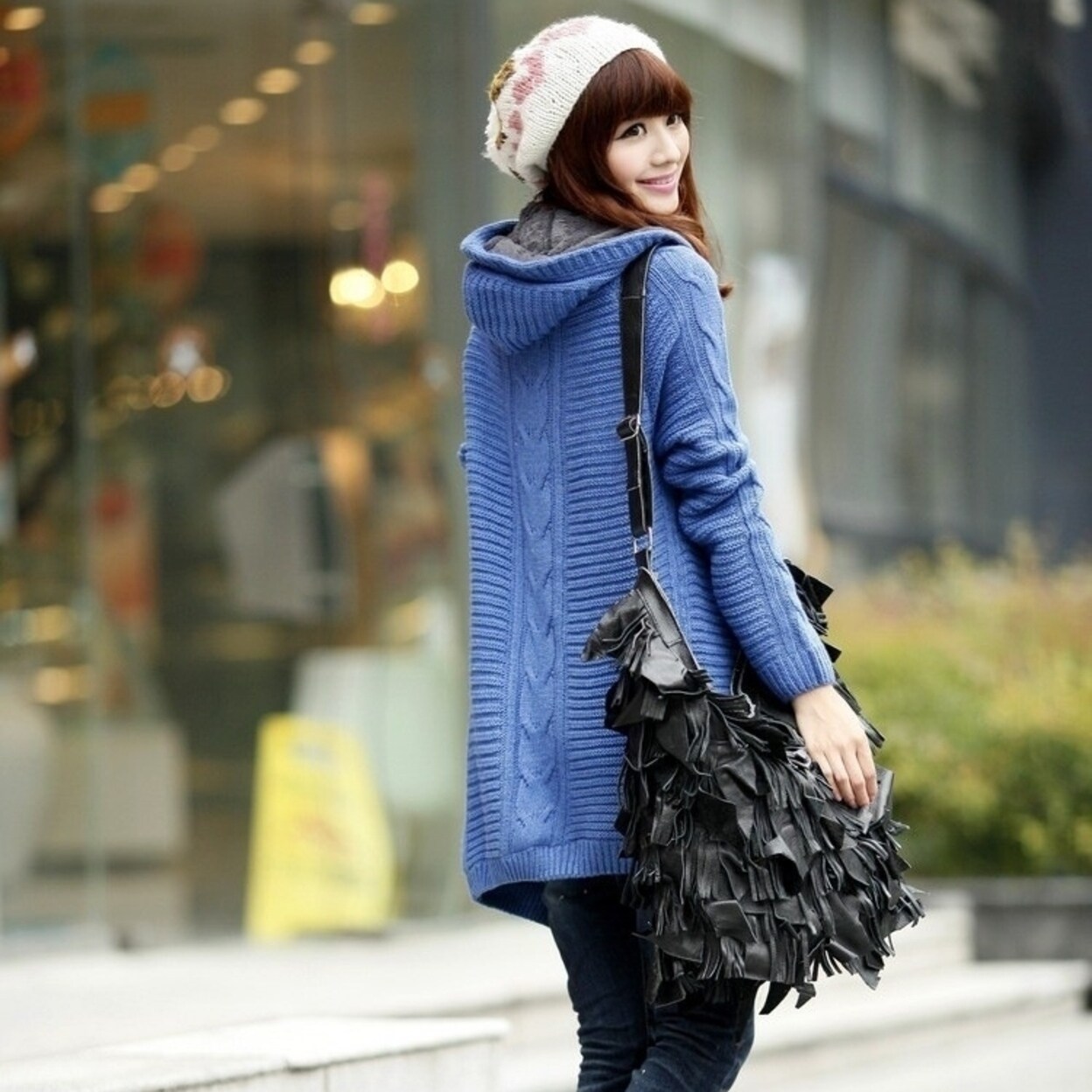long hooded sweater