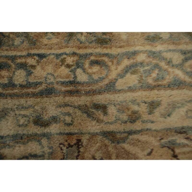 Hand Knotted Oriental 100% Wool Carpet Traditional All-Over Beige & Ivories Kerman Area Rug - 16' 1'' X 11' 2''