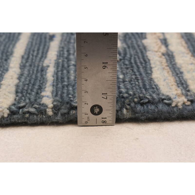 ECARPETGALLERY Hand-knotted Tangier Grey Wool Rug - 6'9 x 9'9
