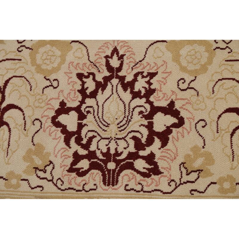 Vegetable Dye Floral Peshawar Oriental Area Rug Wool Hand-knotted - 9'0" x 11'10"