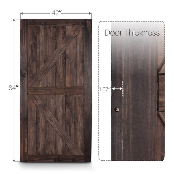 Shop Belleze 42 X 84 Inches Modern Sliding Barn Door Natural