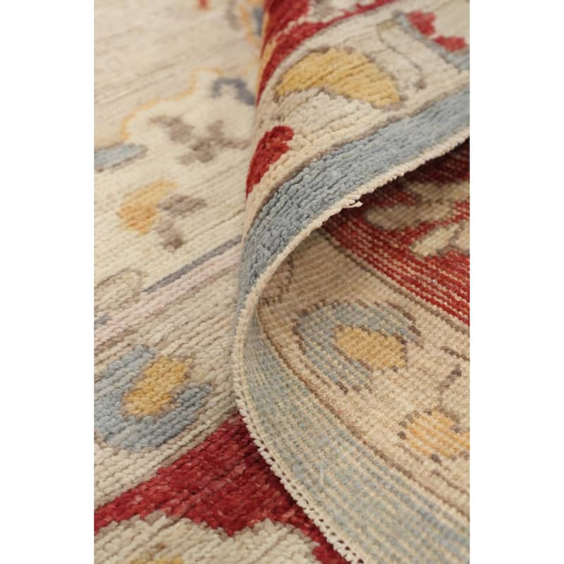 Hand Knotted Oriental 100% Wool Carpet Traditional Medallion Yellow & Gold Chobi-Peshawar Area Rug - 11' 10'' X 9' 0''