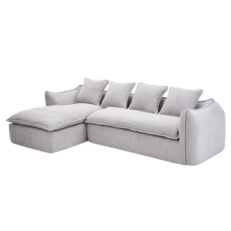L-Shaped Modular Sofa with Deep Seats and Plush Pillows for Ultimate Comfort