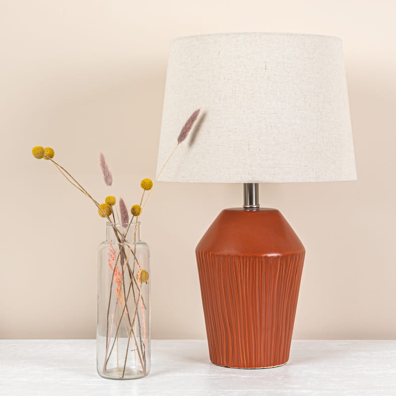 Stoneware Desk Lamp - 13.0"L x 13.0"W x 20.8"H