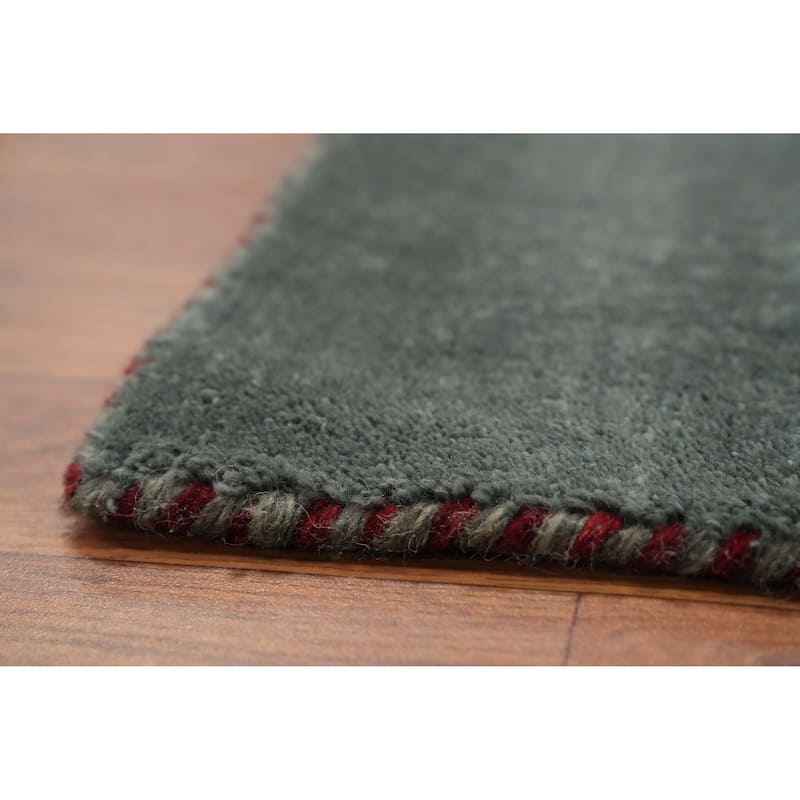 Hand Knotted Oriental 100% Wool Carpet Tribal Animal Pictorial Green Gabbeh Area Rug - 9' 9'' X 8' 1''