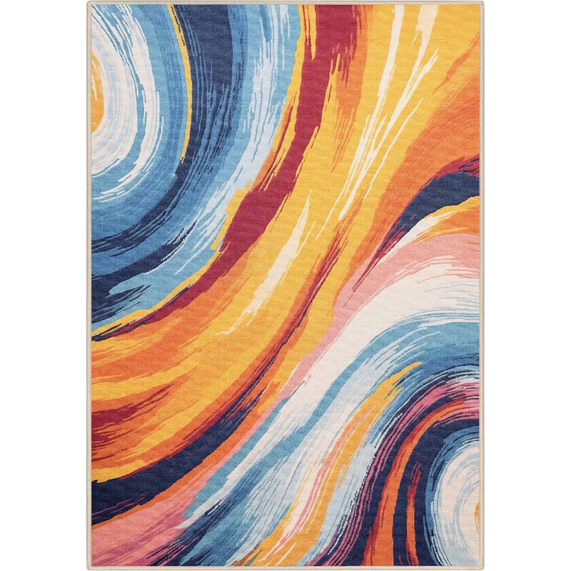 Well Woven Apollo Echoes Modern Abstract Bright Flat-Woven Area Rug