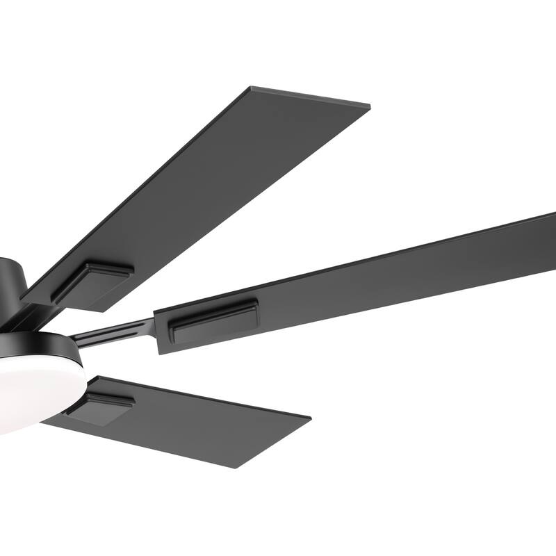 48"/52"/60" Modern Black LED Ceiling Fan with Light Remote (5/6 Reversible Blades)
