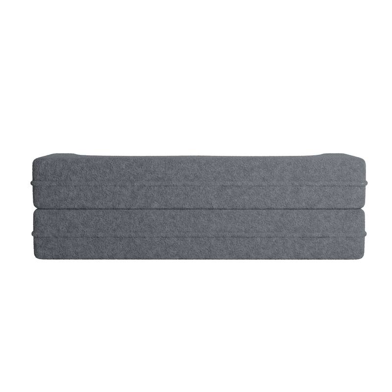 Modern Floor Sofa with 2 Pillows Foam-Filled Sleeper Sofa Bed