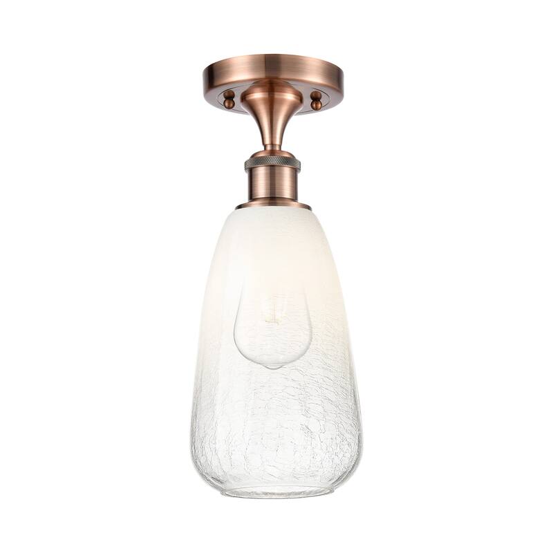 Innovations Lighting 516-1C-14-6 Brookhaven Almond Semi-Flush - Antique Copper / Opal