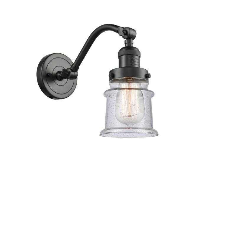Innovations Lighting Small Canton Single Light 12" Tall Bathroom - Oil Rubbed Bronze / Seedy