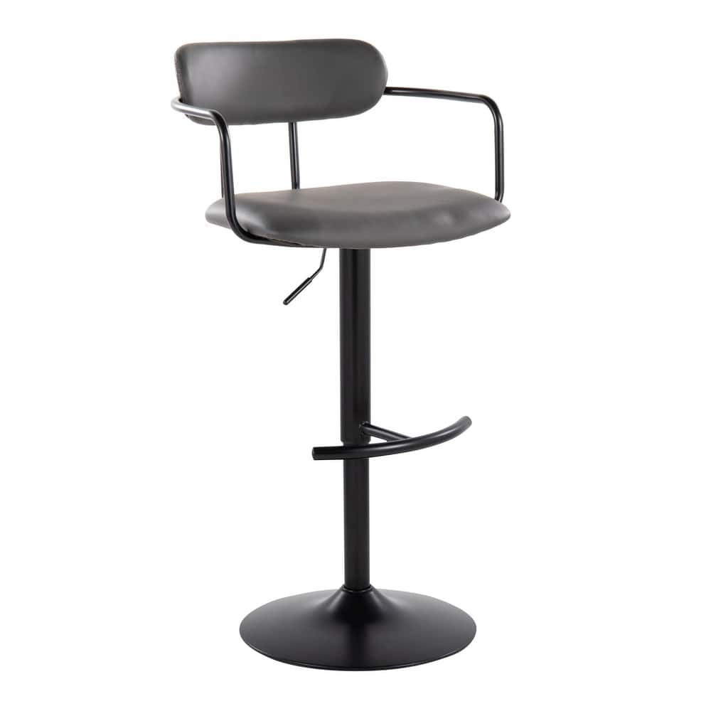 Silver Orchid Gregor Adjustable Bar Stool with Rounded T Footrest (Set of 2)