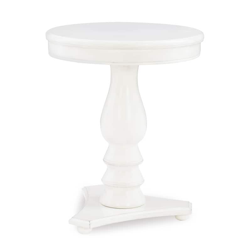 Linon Stanton Round Accent Side Table - White