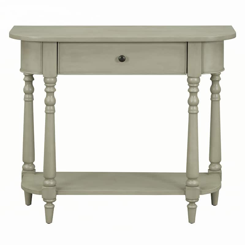 Narrow Console Table with Curved Corner (Gray)