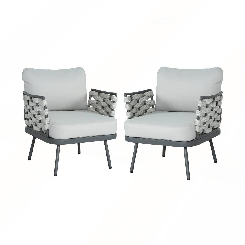 Steel Club Chair Set of 2