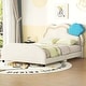 preview thumbnail 2 of 9, Full Size Cute Cloud Shaped Upholstered Platform Bed with Embedded Light Stripe