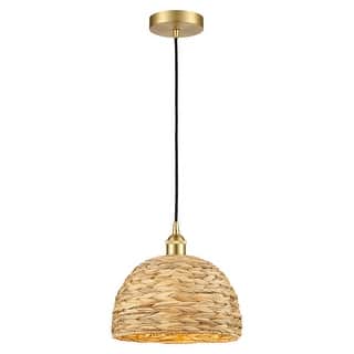 Innovations Lighting Endless Possibilities Edison - Woven Rattan - 1 Light 12" Cord Hung Mini Pendant