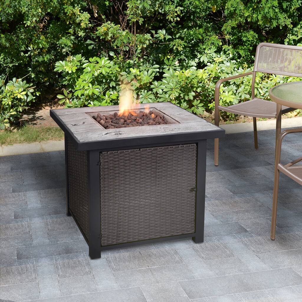Peaktop - Outdoor Square Propane Gas Fire Pit