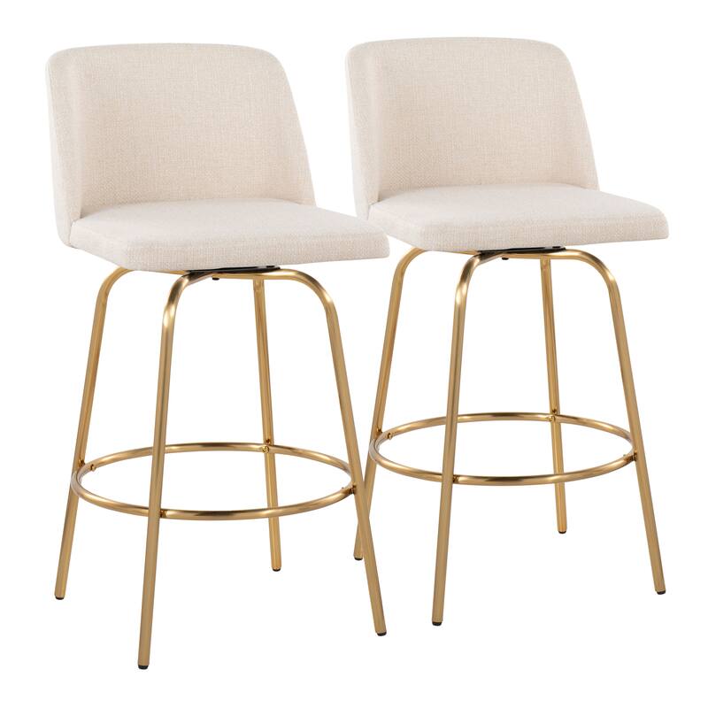 Silver Orchid Vallberga 26" Counter Stool with Gold Metal Base (Set of 2)