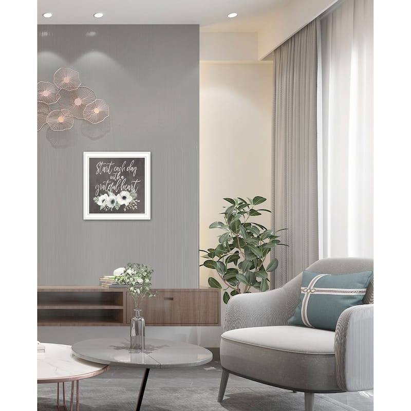 TrendyDecor4U Contemporary " Grateful Heart" Framed Print Wall Art