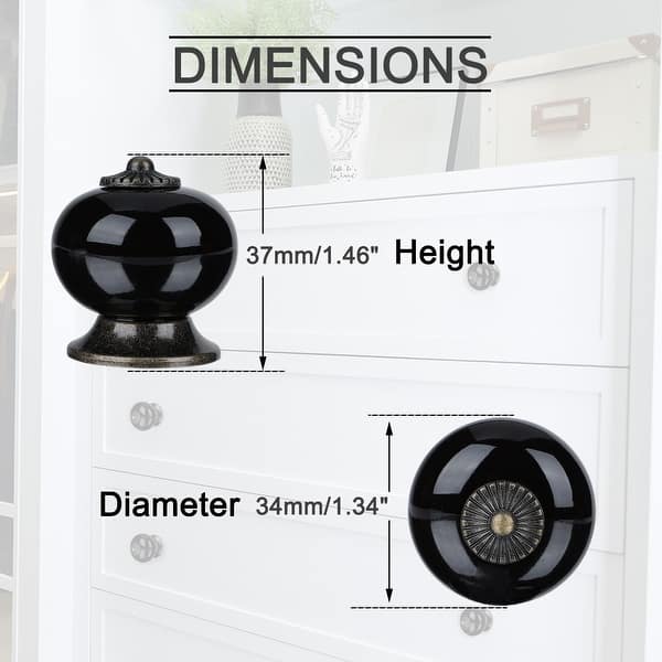 Shop 10pcs Ceramic Knobs Drawer Knob Round Pull Handle Home Door