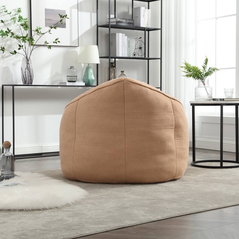 Compressed Foam Bean Bag Chair with Footrest - Plush Lounger for Modern Living Spaces