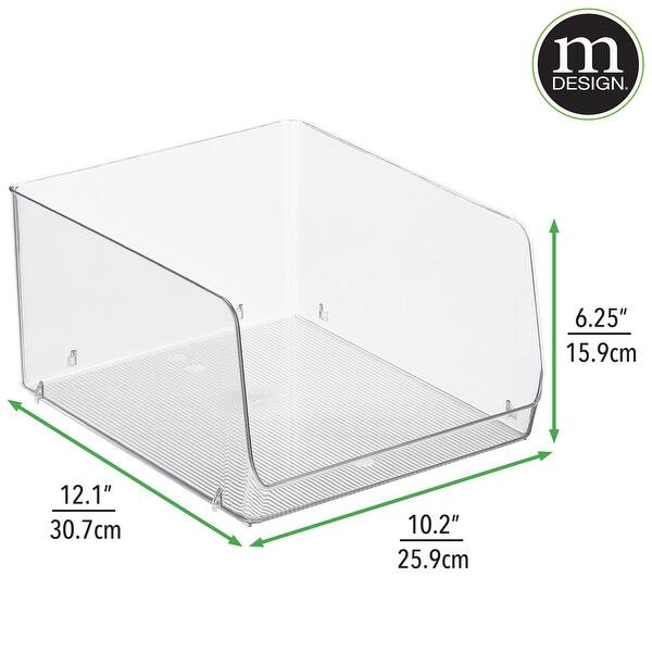 mDesign Kitchen Plastic Storage Organizer Bin with Open Front - 8 Pack ...