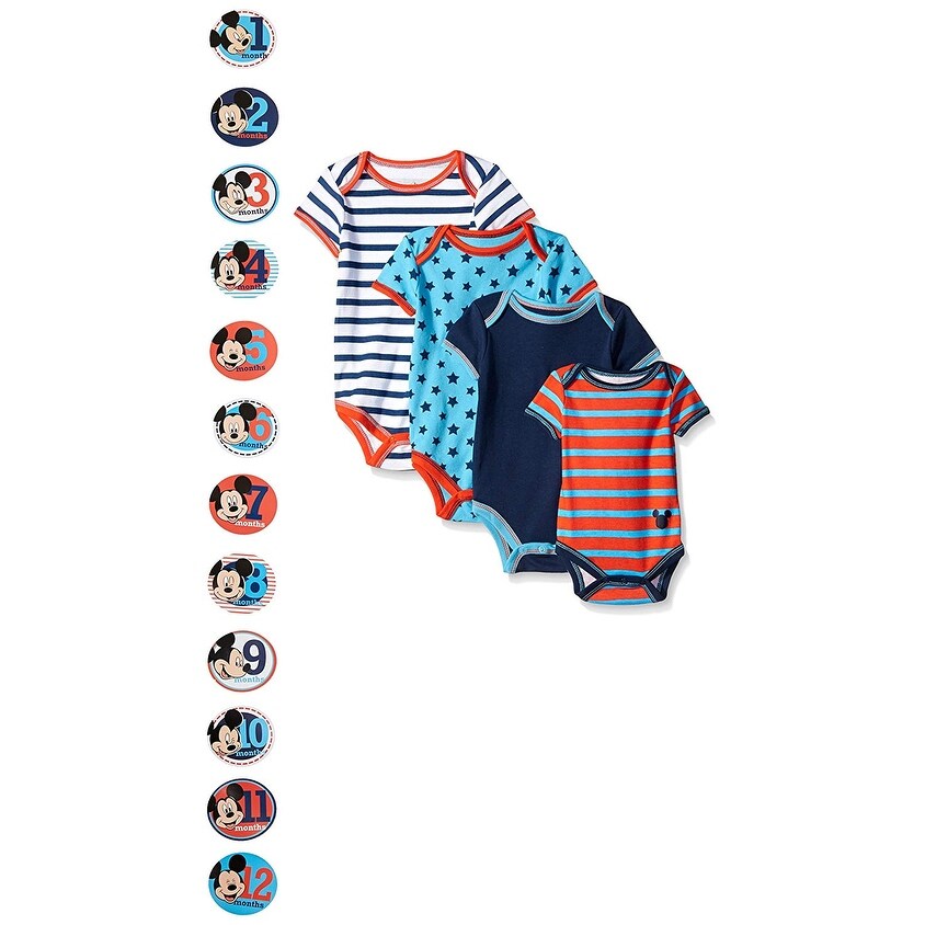 Shop Disney Baby Boys Grow With Me Bodysuits With 12 Blue Size