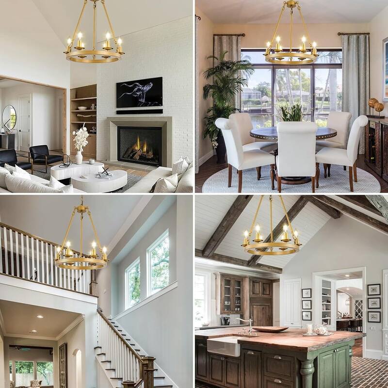 Luxury Wheel Chandelier, 16-54 Lights Single or Double Layer Round Pendant Light