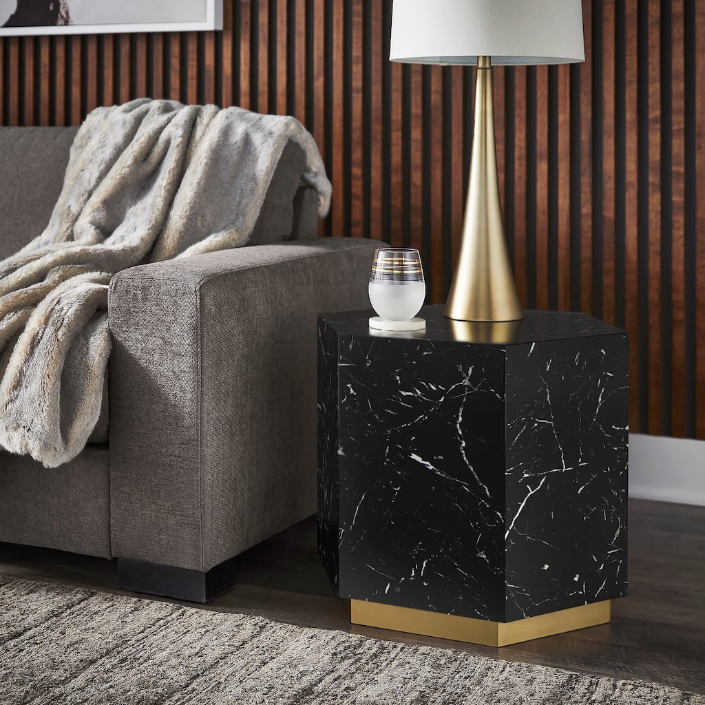 Darcy Faux Marble End Table by iNSPIRE Q Bold