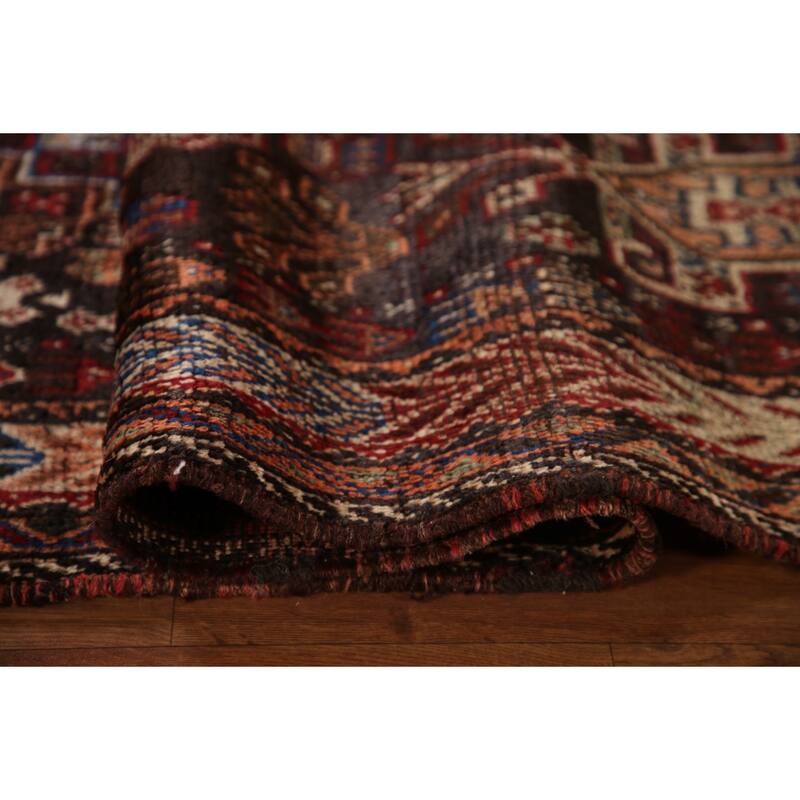 Vegetable Dye Shiraz Persian Antique Area Rug Hand-Knotted Wool Carpet - 5'7"x 8'2"
