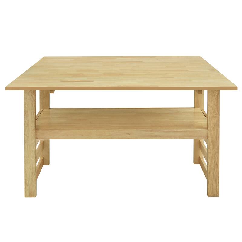 Extendable Wood Dining Table and Chairs Set Mid-Century Modern Dining Table and Chairs Set with 2 Drop Leaves and Storage Shelf