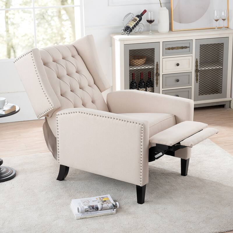 27.16" Manual Wing Recliner Chair: Classic Recliner Design, Comfortable and Stylish