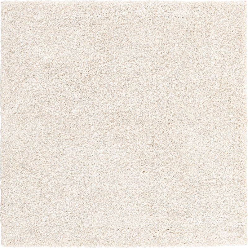 Solid/Striped Zoit Collection Area Rug - 4' Square - Ivory
