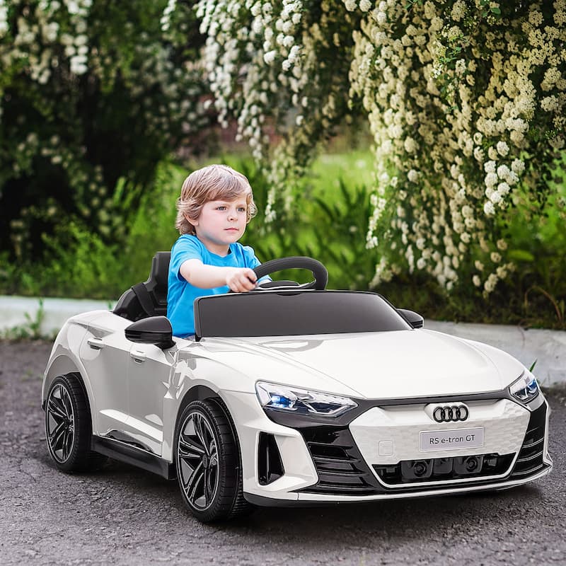 Aosom Kids Ride on Car, 12V Licensed Audi RS E-tron GT 3.1 MPH Electric Car for Kids - White