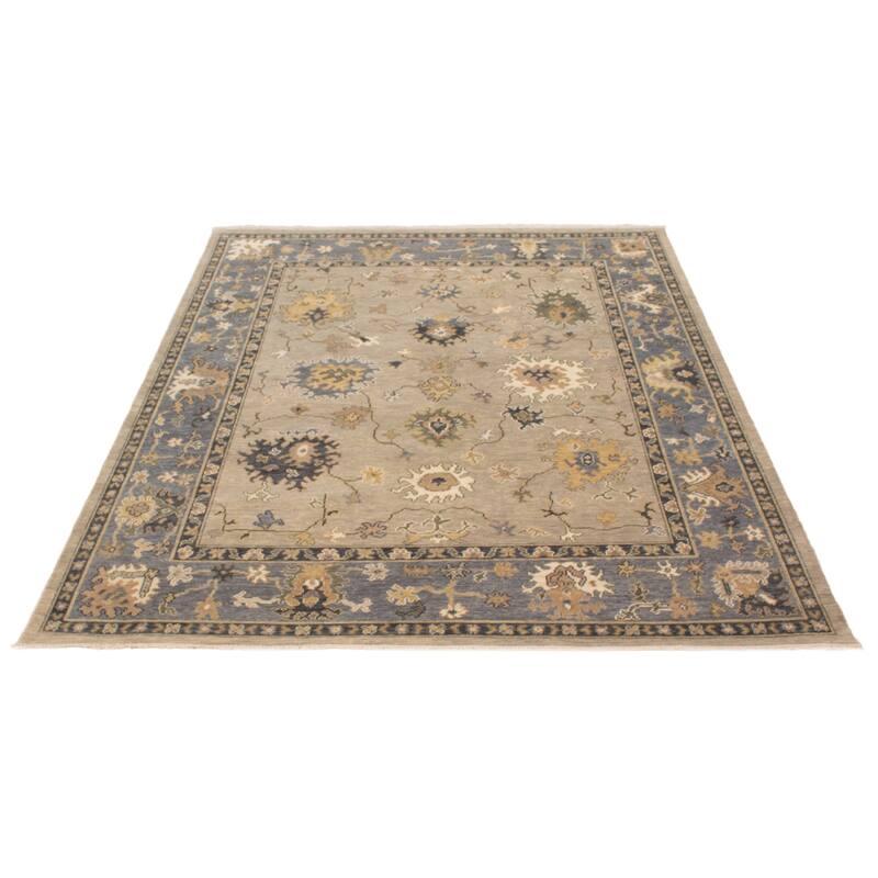ECARPETGALLERY Hand-knotted Oushak Light Grey Wool Rug - 8'1 x 9'11
