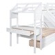 preview thumbnail 9 of 15, Twin over Twin Wood Bunk Bed with Storage Staircase and Slide,Desk with Storage Space