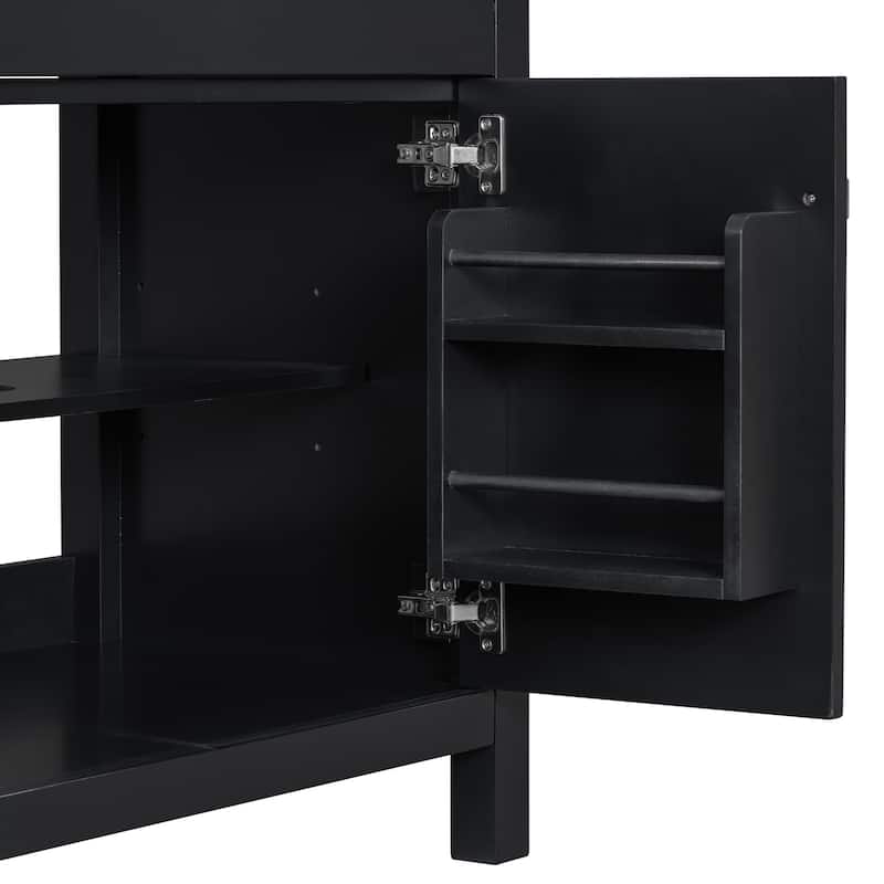 30" Bathroom Vanity with Ceramic Sink, Modern Single Bathroom Cabinet with 2 Doors and a Shelf, Soft Close Doors