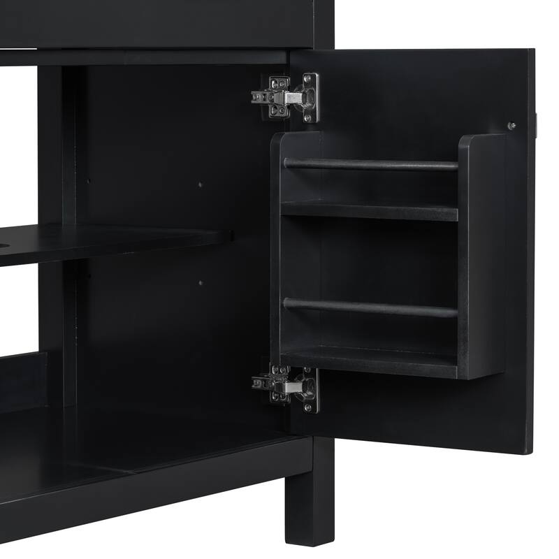 Bathroom Vanity with Sink Top, Bathroom Cabinet with Drawer and Two Doors, Freestanding Storage Cabinet with Shelf