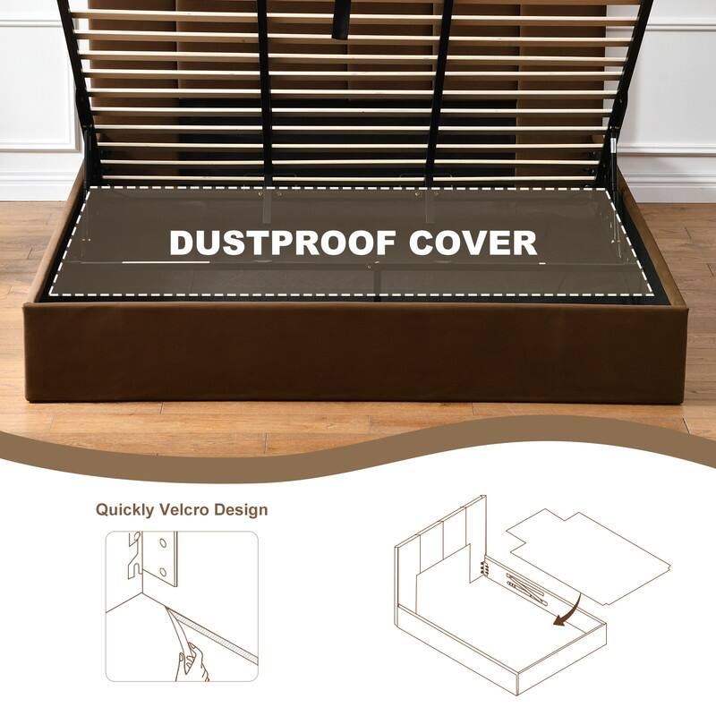 Full Size Lift-Up Storage Bed, White