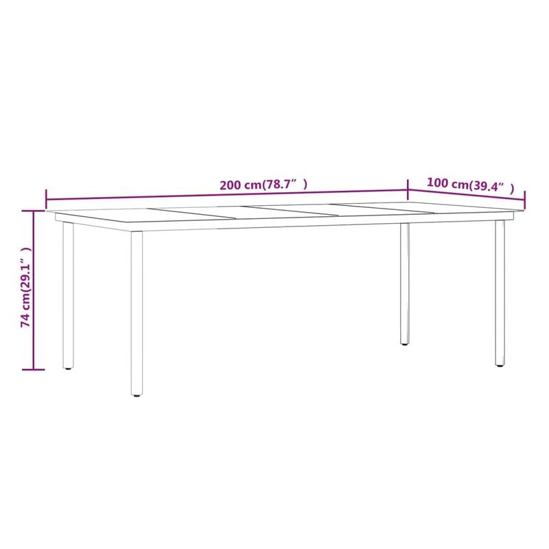 vidaXL Patio Dining Set 3/5/7 Piece Multi Colors 31.5"/55.1" Table Length