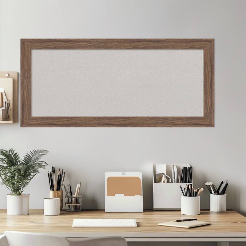 Pia Medium Brown Narrow Framed Cork Board - Bulletin Board, Organization Board, Pin Board