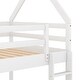 preview thumbnail 13 of 14, White Twin Over Twin Low House Bunk Bed with Ladder