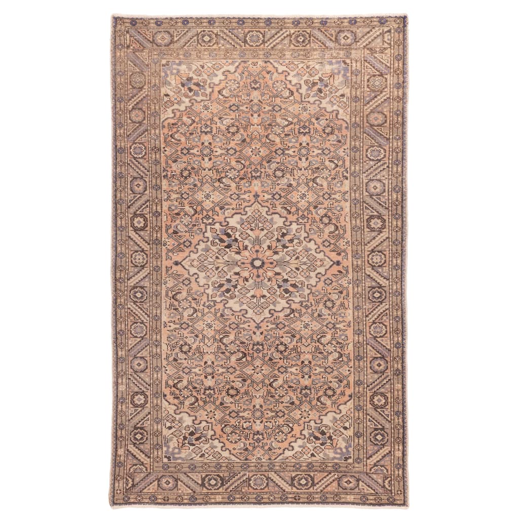 ECARPETGALLERY Hand-knotted Antalya Vintage Copper Wool Rug - 4'1 x 6'10