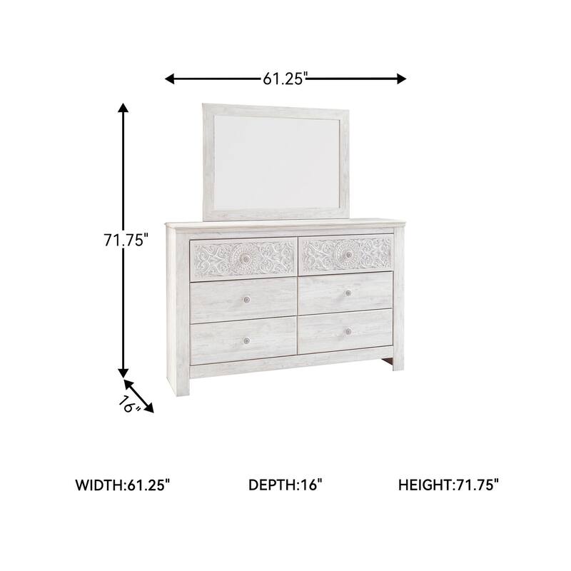 Signature Design by Ashley Paxberry White Dresser and Mirror